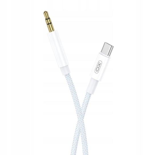 Przewód / Adapter / Kabel cyfrowy audio jack 3,5mm - USB TYP C 1 metr biało-niebieski GSM-HURT