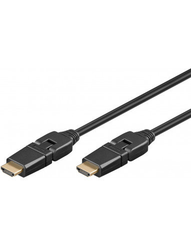Przewód HDMI™ o dużej szybkości transmisji 360° z Ethernet - Długość kabla 1.5 m Goobay
