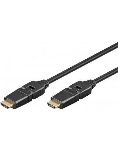 Przewód HDMI™ o dużej szybkości transmisji 360° z Ethernet - Długość kabla 3 m Goobay