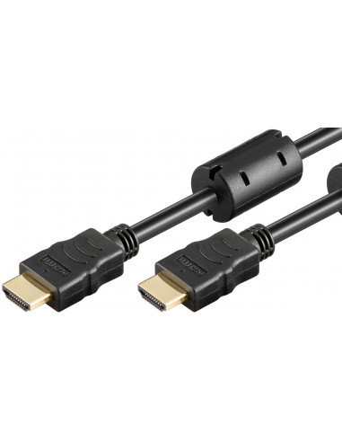 Przewód HDMI®/™ o dużej szybkości transmisji z Ethernetem (ferrytem) - Długość kabla 1.5 m Goobay