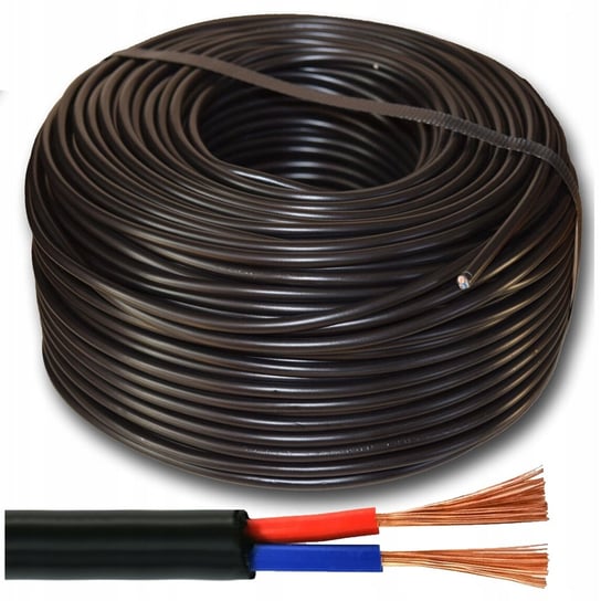 PRZEWÓD KABEL prądowy 2x1.5 linka OMY czarny 1m Inna marka
