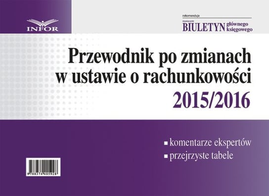 Przewodnik po zmianach w ustawie o rachunkowości 2015 / 2016 Opracowanie zbiorowe