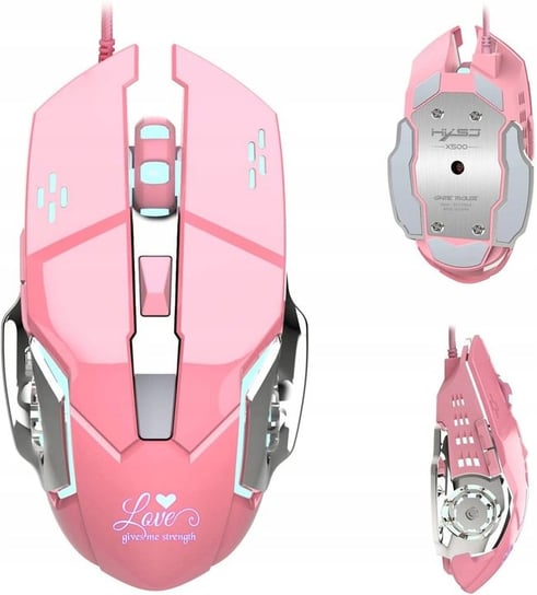 Przewodowa Mysz Gamingowa Pink DPI 3200 LED 2.4USB Frahs