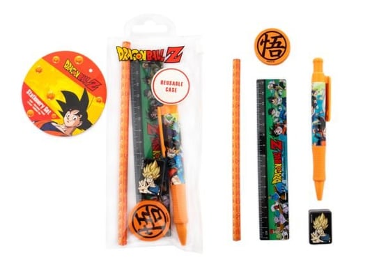 Przybory szkolne Dragon Ball Z Zestaw długopis linijka ołówek temperówka gumka Dragon Ball