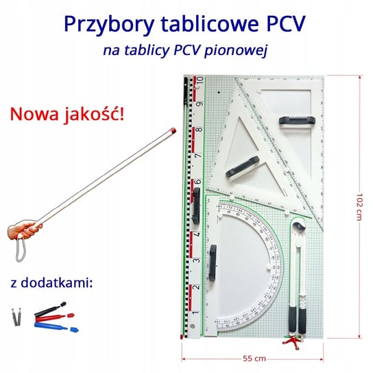 Przybory tablicowe PCV magnetyczne na tablicy PCV Mat 2347