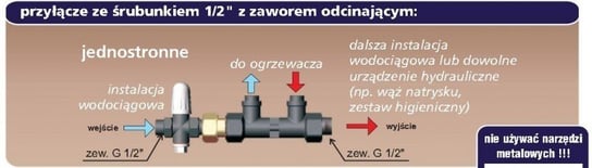 Przyłącze ciśnieniowe z jednym śrubunkiem Dafi