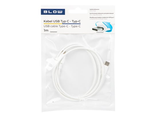 Przyłącze USB-C - USB-C BLOW Typ C kabel 1m biały Blow