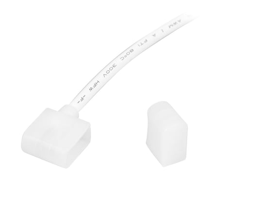 Przyłącze zasilające do BERGMEN Neon Flex HXR One / białe / końcówka zasilająca z wyjściem dolnym + przewód 30 cm + zaślepka BERGMEN