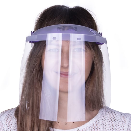 Przyłbica maska WM PRO uchylna ultralekka wygodna certyfikowana produkt polski Transparent - Fiolet Molly Lac