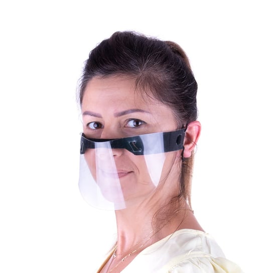 PRZYŁBICA MINI przysłona higieniczna do zakrywania ust i nosa maska przezroczysta kolor czarny Molly Lac