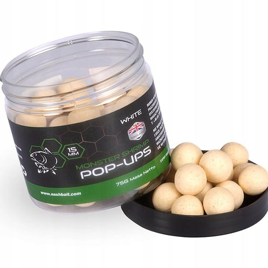 PRZYNĘTA KULKI PŁYWAJĄCE POP UP NASH MONSTER SHRIMP WHITE 12 MM 75 G nash tackle