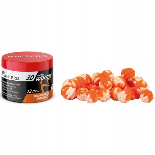 PRZYNĘTA KULKI WAFTERS WORMS MATCHPRO 3D DUO ORANGE-CHOCOLATE 12 MM 20 G MatchPro