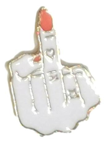 Przypinka biała dłoń środkowy palec fuck Metal Pin Inna marka