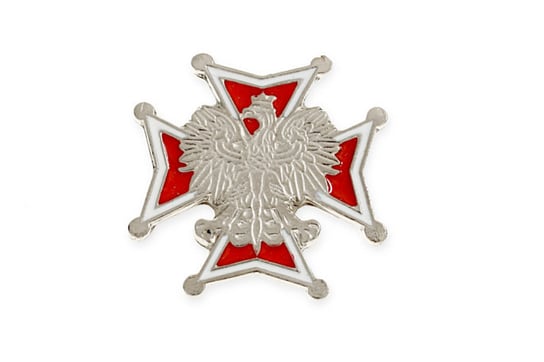 Przypinka Biało Czerwony Krzyż Z Orłem Pin Jubileo