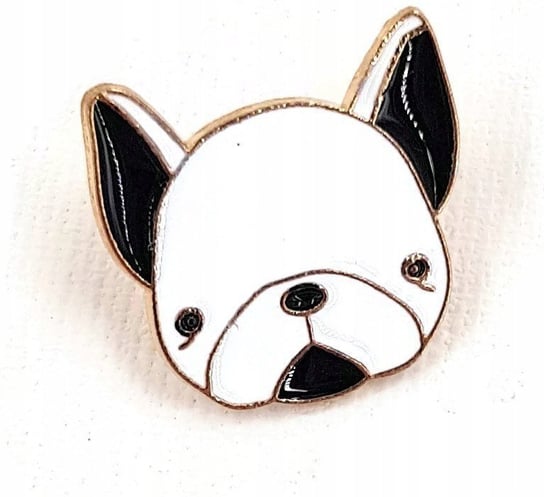 Przypinka Button Metalowy Pies Buldog Na Czapkę Inna marka
