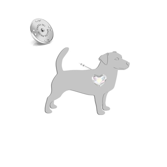 Przypinka Jack Russell Terrier serce GRAWER - MEJK Jewellery Radziszewska