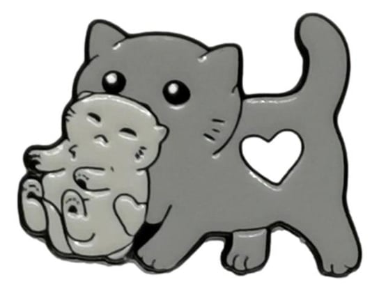 Przypinka Koty kotki rodzina szare Metal Pin Inna marka