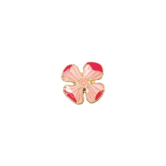 Przypinka - kwiatek - różowy - 11 x 11 mm Inna marka