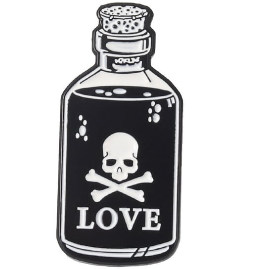 Przypinka Metal Butelka Toxic Love Czaszka Skull Inna marka