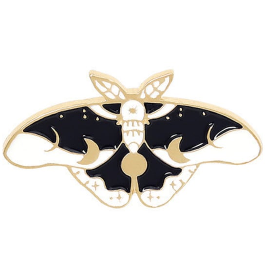 Przypinka Metal Czarno Złota Ćma Moth Owad Pin Inna marka