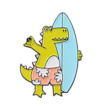 Przypinka Metal Krokodyl Surfer Surf Inna marka