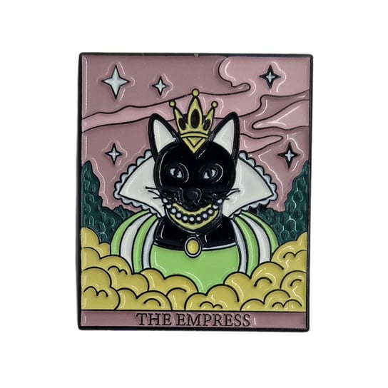 Przypinka Metalowa Kolorowa Tarot Kot w Koronie Inna marka