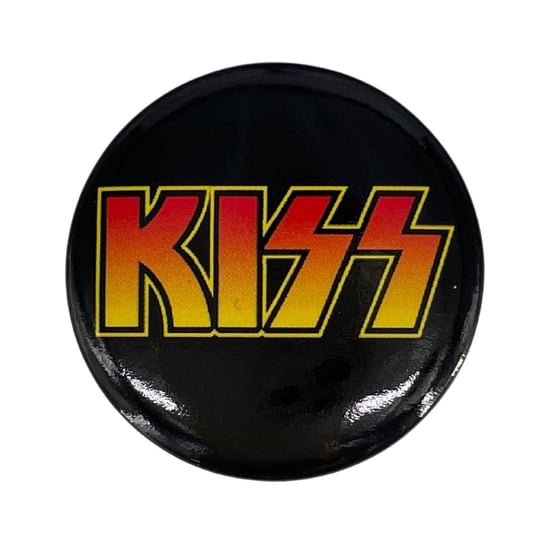 Przypinka Metalowa Okrągła Kiss Czarna Duża Inna marka