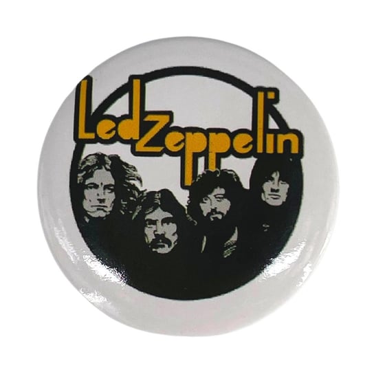 Przypinka Metalowa Okrągła Led Zeppelin Mała Biała Inna marka