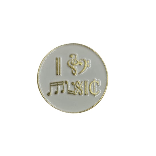 Przypinka Metalowa Pin I Love Music Nuty Inna marka