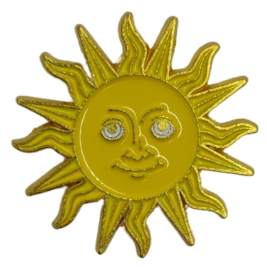 Przypinka Metalowa Słońce Sun Uśmiechnięta Twarz Inna marka