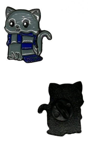 Przypinka Metalowa Szary kot w szaliku Metal Pin Inna marka