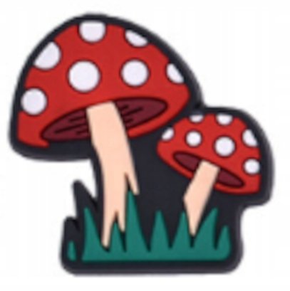 Przypinka pin do butów crocs crocsów ozdoba grzybki grzyb muchomor DKM