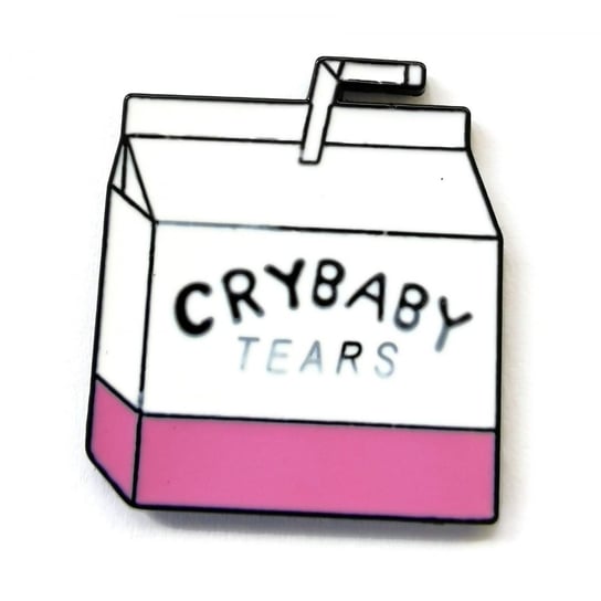 Przypinka Pudełko Na Łzy Biało-Różowe Crybaby Tears Buton Metal Pin 1 Inna marka