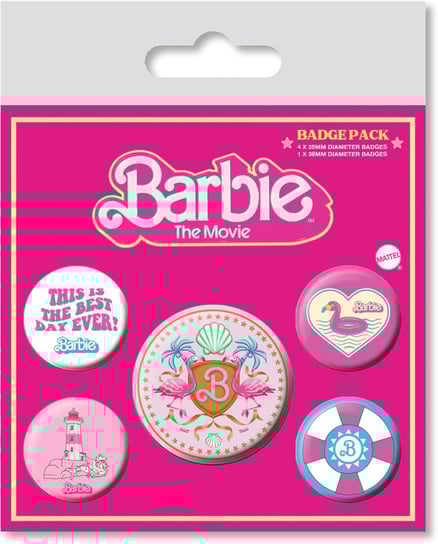 Przypinki do plecaka Barbie This Is The Best Day Ever do ubrań Zestaw 5 szt Pyramid Posters
