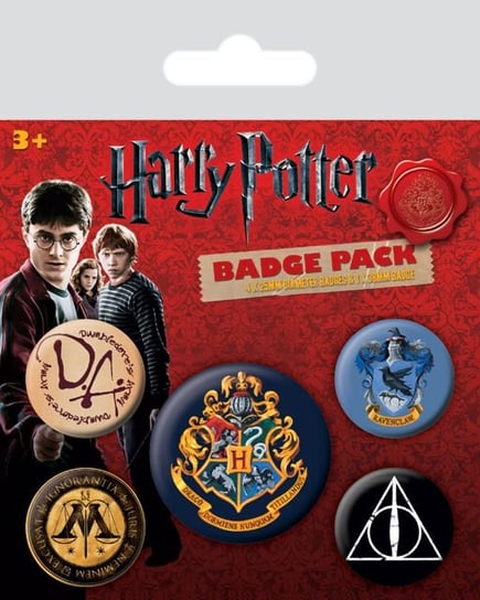 Przypinki pakiet 4 sztuki Harry Potter Hogwarts Pyramid Posters