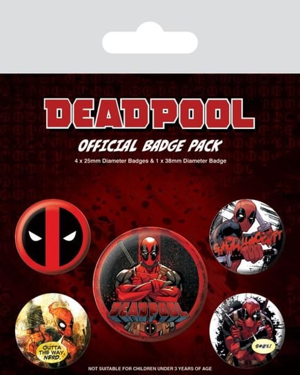 Przypinki pakiet Deadpool Badge Pack, 10x12x150 mm Deadpool