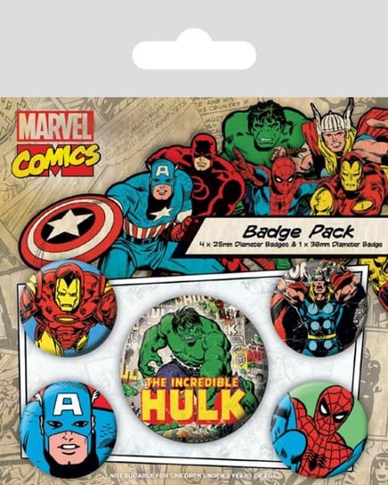 Przypinki pakiet PYRAMID INTERNATIONAL Marvel Retro (Hulk) Marvel
