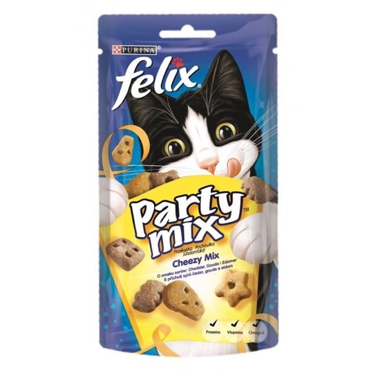 Przysmak dla kota FELIX Party Mix Cheezy Mix, 60 g. Nestle