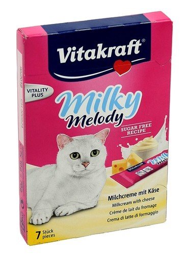 Przysmak dla kota VITAKRAFT Milky Melody, krem z mleka i sera, 7x10 g. Vitakraft