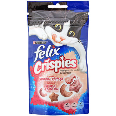 Przysmak dla kotów dorosłych FELIX Crispies łosoś i pstrąg, 45 g. Nestle