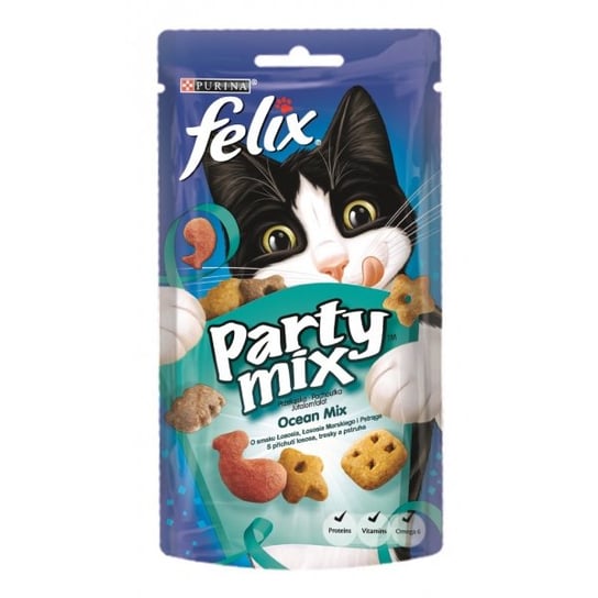 Przysmak dla kotów dorosłych, Party Mix Ocean Mix FELIX, 60 g  . Nestle