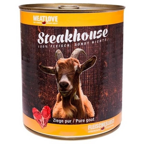 Przysmak dla psa i kota MeatLove Steakhouse Pure Goat Puszka 800 g 100% Kozina Meatlove