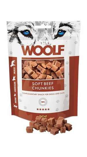 Przysmak dla psa WOOLF Soft Beef Chunkies, 100 g WOOLF