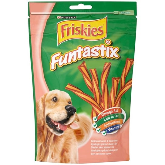 Przysmak dla psów FRISKIES Funtastix, bekon i ser, 175 g. Purina