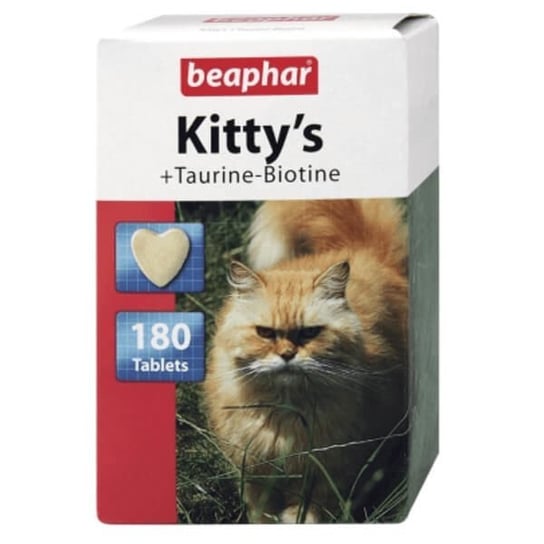 Przysmak witaminowy z tauryną i biotyną dla kota BEAPHAR Kitty's Taurine-Biotine, 180 tabletek Beaphar
