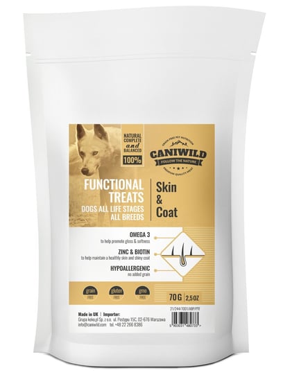 Przysmaki wspomagające skórę i sierść Caniwild Skin & Coat Treats 70g Caniwild ★