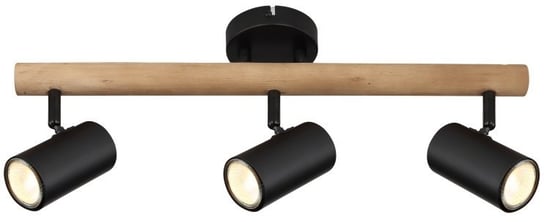 Przysufitowa lampa Herti 57913-3 loftowa czarna drewniana Globo