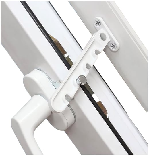 Przytrzymywacz regulator okienny grzebieniowy blokada zabezpieczenie ogranicznik do okna biały Tikola