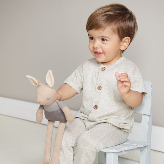 Przytulanka Z Bawełny Organicznej Gots, Taupe Bunny, Threadbear Design Tender Leaf Toys