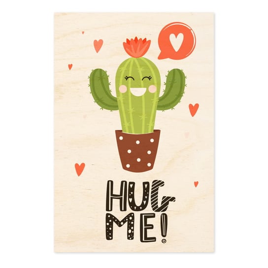 Przytulaśny kaktus - drewniana kartka pocztowa Inna marka